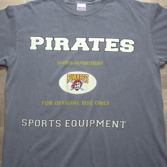 Vintage True Fan Gray Pittsburgh Pirates T Shirt Men Size L 1999 - Picture 1 of 4